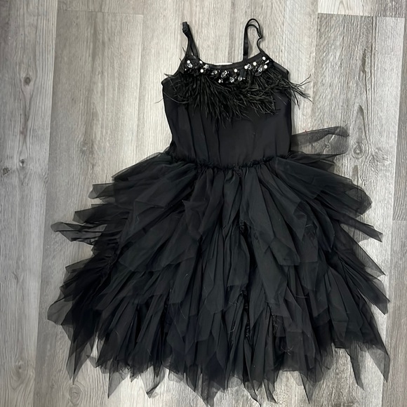 strapless open back dress Shimmering Sleeveless Black Tutu Dress for Girl main image 1